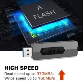 img 3 attached to KOOTION 64 ГБ USB 3.1 Superspeed Флеш-накопитель с выдвижной крышкой - Быстрая передача данных 370Мб/с - Серый.