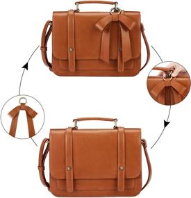 img 1 attached to 👜 ECOSUSI Small Crossbody Bags: Vintage Satchel Work Bag with Detachable Bow - Vegan Leather Shoulder Bag for Women's Handbags & Wallets