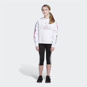 img 2 attached to 🏻 Girls' Clothing - Adidas Multicolor 3 Stripes Fleece Pullover