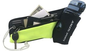 img 3 attached to 🏃 Green Walking Waist Pouch with Water Bottle Holder - Unisex Fanny Pack for Travel, Running, Fishing, Jogging & Outdoors