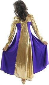 img 2 attached to Danzcue Womens Metallic Sleeve Purple Gold Sports & Fitness for Other Sports