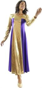 img 3 attached to Danzcue Womens Metallic Sleeve Purple Gold Sports & Fitness for Other Sports