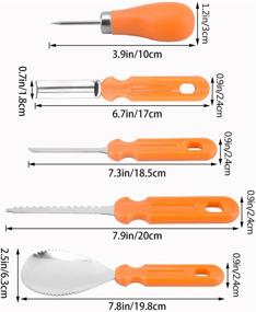 img 1 attached to Halloween Набор для резьбы тыквы: 13-частный профессиональный набор из нержавеющей стали для создания идеальных Halloween фонарей – удленен и утолщен для великолепных результатов, в комплекте с сумкой.