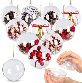 img 4 attached to 🎄 MyoGrip 10 Pack 3.15" Clear Ornaments: Perfect Crafts Supplies for Holidays & Events!