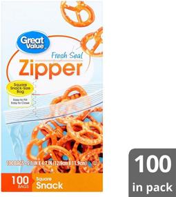 img 1 attached to 100 Pack of Great Value Square Snack Bags with Zipper