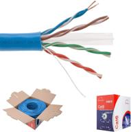 🔵 satmaximum cat6 1000ft utp blue ethernet solid cable 550mhz lan cable 23awg rj45 network wire bulk (blue) logo