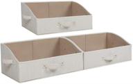 📦 beige trapezoid storage bins for closet shelves - set of 3 logo