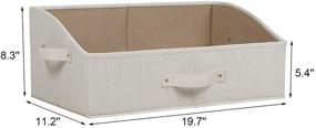 img 3 attached to 📦 Beige Trapezoid Storage Bins for Closet Shelves - Set of 3