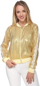 img 4 attached to 💫 Sparkling Stripe Sequin Coats, Jackets & Vests for Women - Anna Kaci Womens Sleeve