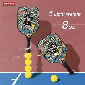 img 2 attached to 🎾 Vinsguir Pickleball Paddles Set: Premium Graphite Rackets with 4 Pickleballs - Ideal Pickleball Sets for Men and Women with Portable Bag