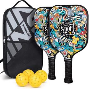 img 4 attached to 🎾 Vinsguir Pickleball Paddles Set: Premium Graphite Rackets with 4 Pickleballs - Ideal Pickleball Sets for Men and Women with Portable Bag