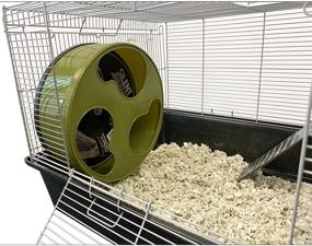 img 2 attached to 🐹 Silent Runner 12" Wide + Cage Attachment - Ultimate Exercise Wheel for Sugar Gliders, Degus, Rats, Hedgehogs & More!