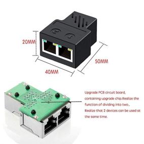 img 3 attached to Wuedozue Разветвитель сети RJ45: 1 к 2, два женских USB к порту RJ45 для одновременного подключения к Интернету - совместим с Cat6, Cat7.