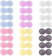 ✨ teemico 60 pcs colorful contact lens case bulk eye lense box holder container: perfect travel kit for eye care - 6 colors (black, white, pink, yellow, purple, blue) logo