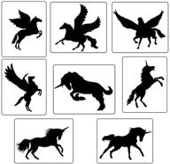 🐴 horse stencils - cake & diy drawing stencils for kids - 8 packs (7"x 5") logo