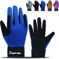 top-rated finger ten horse riding gloves for kids, boys, and girls - black and blue equestrian gloves with summer comfort and secure grip for youth age 5-13 логотип