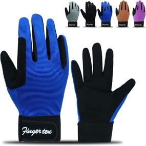 img 4 attached to Top-rated FINGER TEN Horse Riding Gloves for Kids, Boys, and Girls - Black and Blue Equestrian Gloves with Summer Comfort and Secure Grip for Youth Age 5-13