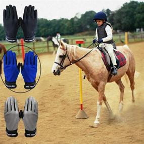 img 1 attached to Top-rated FINGER TEN Horse Riding Gloves for Kids, Boys, and Girls - Black and Blue Equestrian Gloves with Summer Comfort and Secure Grip for Youth Age 5-13