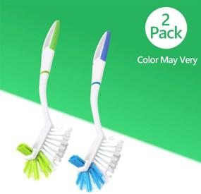 img 1 attached to Efficient Cleaning with Tribello Comfort Grip Kitchen Scrub Brush - Pack of 2 (2 Sided Dish Brush)