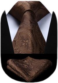 img 4 attached to 🌸 HISDERN Classic Necktie Pocket Men's Accessories – Floral Ties, Cummerbunds & Pocket Squares