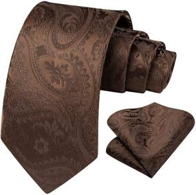 img 3 attached to 🌸 HISDERN Classic Necktie Pocket Men's Accessories – Floral Ties, Cummerbunds & Pocket Squares