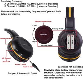 img 3 attached to 🚗 Набор наушников для автомобиля SIMOLIO с жестким чехлом EVA | Наушники для автомобильного DVD-плеера для задней системы развлечений | Прочные и гибкие беспроводные инфракрасные наушники для детей с кабелем AUX 3,5 мм