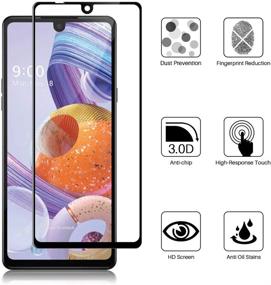 img 2 attached to 📱 Защитные пленки для экрана LG Stylo 6 - 3 штуки, полное покрытие, легкая установка, без пузырей - черный