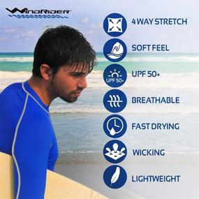 img 2 attached to 👕 UPF 50+ WindRider Men's Long Sleeve Performance Fit Rash Guard Swim Shirt