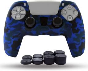 img 4 attached to PS5 Controller Skin, Silicone Grip Cover Case Protector for 🎮 Playstation 5 DualSense Controller (Blue) - Set of 8 Pro Thumb Grips