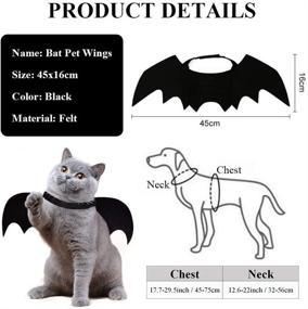 img 1 attached to Halloween Bat Wings for Pet Dogs and Cats - Cute Puppy Collar Cosplay Costume Party Dress Up with Decorative Accessories