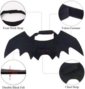 img 2 attached to Halloween Bat Wings for Pet Dogs and Cats - Cute Puppy Collar Cosplay Costume Party Dress Up with Decorative Accessories