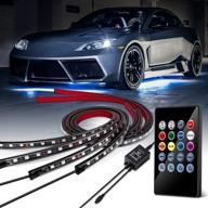 🚗 enhance your ride with 4pcs car underglow led strip light: 8 colors, sound active, wireless remote control logo