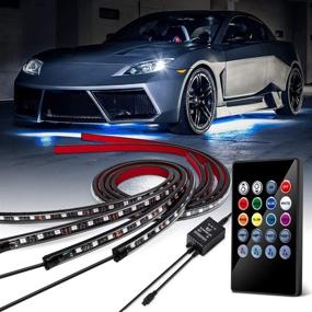 img 4 attached to 🚗 Enhance Your Ride with 4pcs Car Underglow LED Strip Light: 8 Colors, Sound Active, Wireless Remote Control