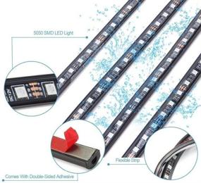 img 3 attached to 🚗 Enhance Your Ride with 4pcs Car Underglow LED Strip Light: 8 Colors, Sound Active, Wireless Remote Control