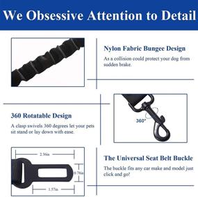 img 1 attached to 🐶 Fancigo 2 Pack Dog Seat Belt - Ultimate Choice for Your Puppy/Dog/Pets - Durable Nylon Material - 360° Swivel - Adjustable Size - Fits Every Car - Bonus Folding Bowl - User-Friendly & Ensuring Safety!