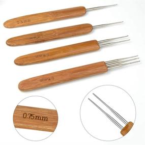 img 2 attached to 🔒 7-Piece Dreadlock Crochet Hook Set: Includes Crochet Hair Weaving Needle Tool with 1 Single Hook, 2 Double Hooks, 1 Triple Hook, and 3 Hair Braid Craft Locking Pieces