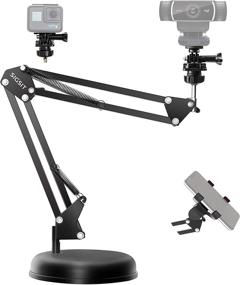 img 4 attached to 🎥 Adjustable Desktop Webcam Suspension Boom Scissor Arm Stand with Base for Logitech C922, C930e, C930, C920, C615, GoPro Hero 7/6/5/4, and Cellphone