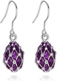 img 2 attached to 💎 Elegant TF Charms Egg Charm Earrings: Sparkling Swarovski Crystals, 925 Sterling Silver Hooks