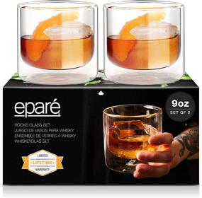 img 4 attached to Eparé Whiskey Glasses Double Wall Glassware