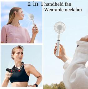 img 3 attached to Hayousui Portable Hand-free USB Neck Fan - Rechargeable Neckband Fan: Stay Cool and Comfortable with Adjustable 2-in-1 Mini Fan