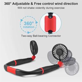 img 1 attached to Hayousui Portable Hand-free USB Neck Fan - Rechargeable Neckband Fan: Stay Cool and Comfortable with Adjustable 2-in-1 Mini Fan