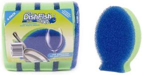 img 3 attached to 🧽 DishFish Dual Scrubber Sponge: Multi-purpose Cleaning Solution (4 Pack)