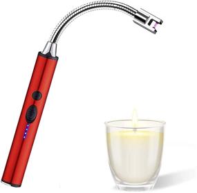 img 4 attached to 🕯️ Candle Lighter - USB Rechargeable Electric Lighter with Battery Indicator, Triple Safety, Flameless Windproof Design, Portable - Folding Hidden Hook Up, 360° Rotatable