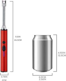 img 1 attached to 🕯️ Candle Lighter - USB Rechargeable Electric Lighter with Battery Indicator, Triple Safety, Flameless Windproof Design, Portable - Folding Hidden Hook Up, 360° Rotatable