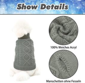 img 1 attached to BINGPET Turtleneck Knitted Dog Sweater - Cozy Cable Knit Jumper Coat, Snug Pet Winter Clothes for Dogs Cats in Chilly Season