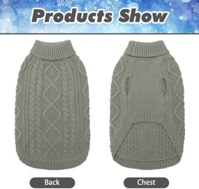 img 3 attached to BINGPET Turtleneck Knitted Dog Sweater - Cozy Cable Knit Jumper Coat, Snug Pet Winter Clothes for Dogs Cats in Chilly Season