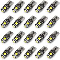 💡 kafeek 20x t10 wedge 194 168 2825 w5w led bulbs - ultra bright 3-3030 chipset, can-bus error free - upgraded interior lights for license plate dome map door courtesy park lights - xenon white logo