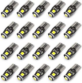 img 4 attached to 💡 KAFEEK 20x T10 Wedge 194 168 2825 W5W LED Bulbs - Ultra Bright 3-3030 Chipset, CAN-Bus Error Free - Upgraded Interior Lights for License Plate Dome Map Door Courtesy Park Lights - Xenon White