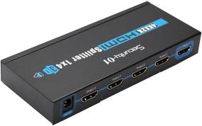 img 1 attached to 🔌 4K HDMI Splitter Amplifier - 1 to 4 Port, Support 1080P, 3D, 1.4 Version (1 Input, 4 Output)