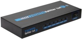 img 2 attached to 🔌 4K HDMI Splitter Amplifier - 1 to 4 Port, Support 1080P, 3D, 1.4 Version (1 Input, 4 Output)